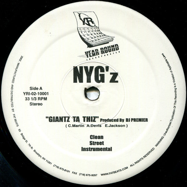 NYG'z : Giantz Ta Thiz (12")