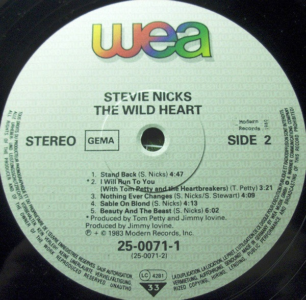 Stevie Nicks : The Wild Heart (LP, Album)