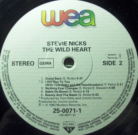Stevie Nicks : The Wild Heart (LP, Album)