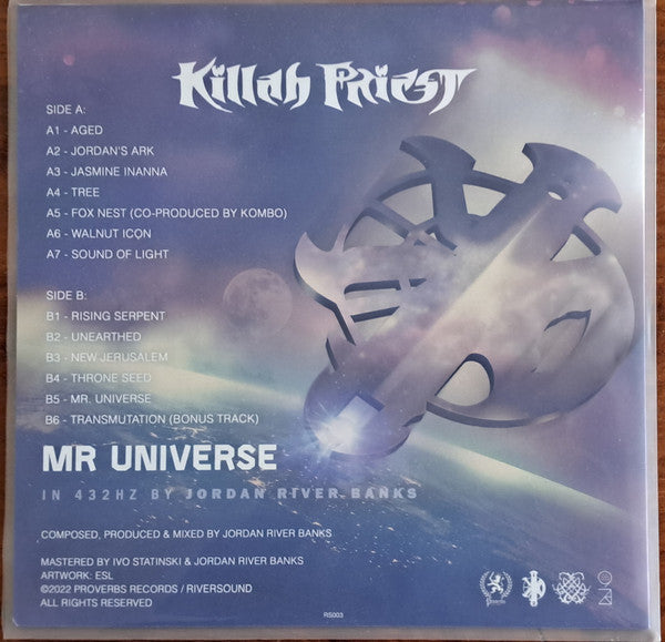 Killah Priest In 432 HZ By  Jordan River Banks : Mr Universe (12", Album, glo)