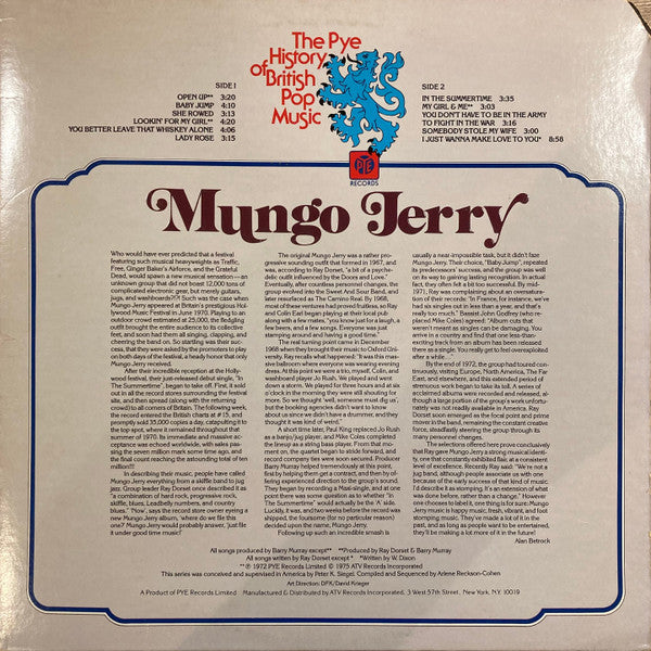 Mungo Jerry : Mungo Jerry (LP, Comp)