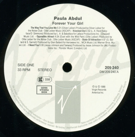 Paula Abdul : Forever Your Girl (LP, Album)