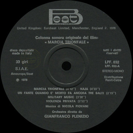 Nicola Piovani : Marcia Trionfale (Colonna Sonora Originale Del Film) (LP, Album, Ltd)