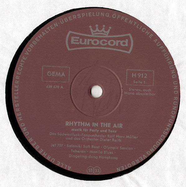 Südwestfunk Tanzorchester / Orchester Dieter Reith : Rhythm In The Air (LP, Album)
