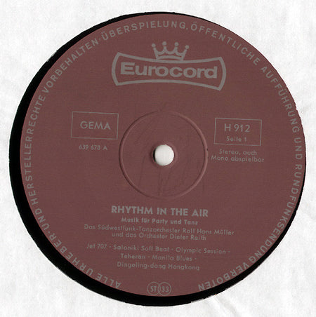 Südwestfunk Tanzorchester / Orchester Dieter Reith : Rhythm In The Air (LP, Album)