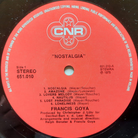 Francis Goya : Nostalgia (LP, Album)
