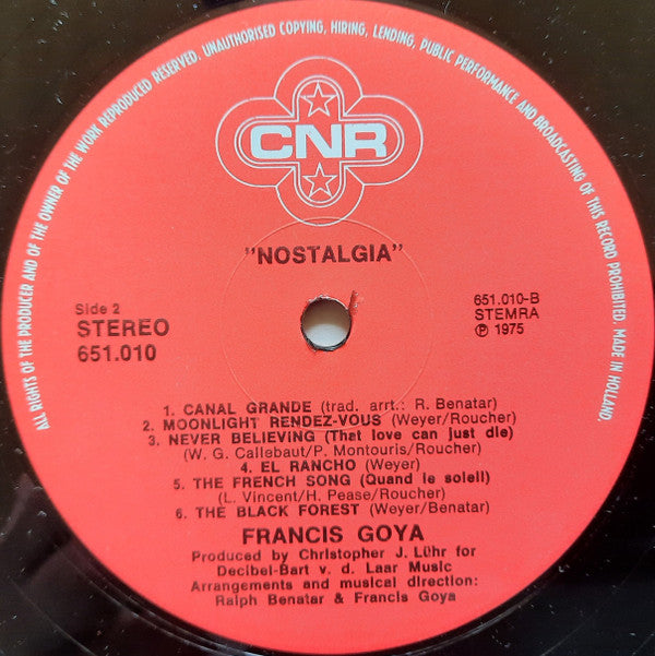 Francis Goya : Nostalgia (LP, Album)