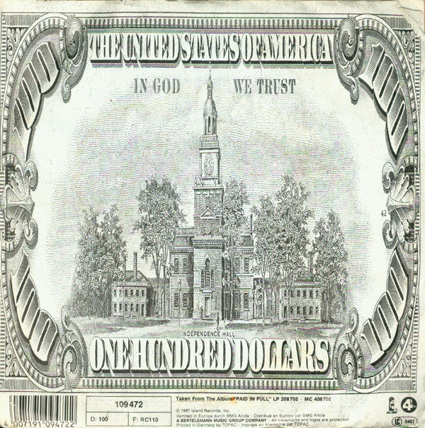 Eric B. & Rakim : Paid In Full (Mini Madness - The Coldcut Remix) (7", Single)