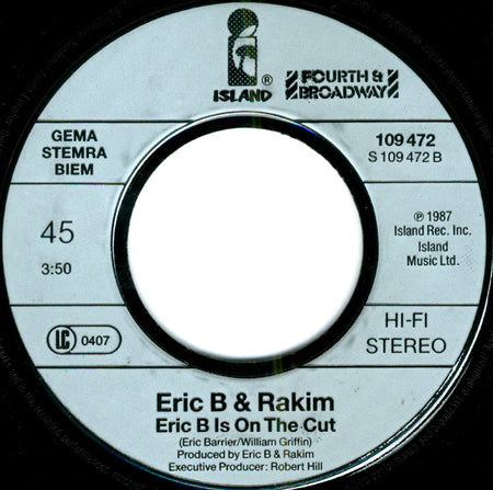 Eric B. & Rakim : Paid In Full (Mini Madness - The Coldcut Remix) (7", Single)