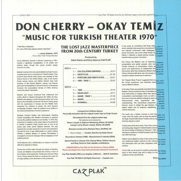 Don Cherry - Okay Temiz : Music For Turkish Theater 1970 (LP, Album, Mono, Obi)