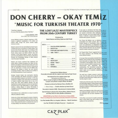 Don Cherry - Okay Temiz : Music For Turkish Theater 1970 (LP, Album, Mono, Obi)
