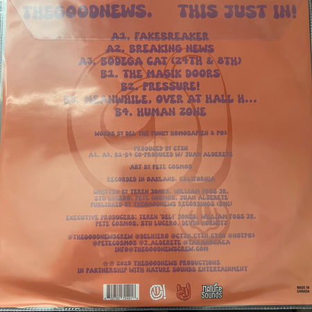 Del Tha Funkee Homosapien & thegoodnews. : This Just In! (LP, RSD, Ltd, Pic)