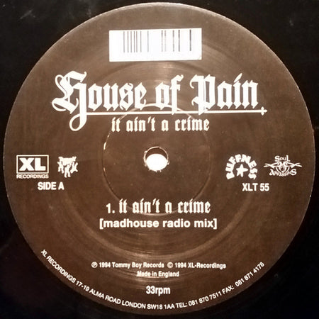 House Of Pain : It Ain't A Crime (12", Single)