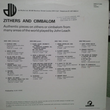 John Leach : Zithers And Cimbalom (LP)