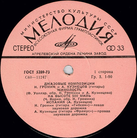 Алексей Кузнецов, Nicolai Gromin : Джанго. Джазовые Композиции (LP, Pin)