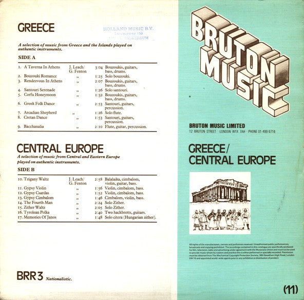 John Leach / George Fenton : Greece / Central Europe (LP)