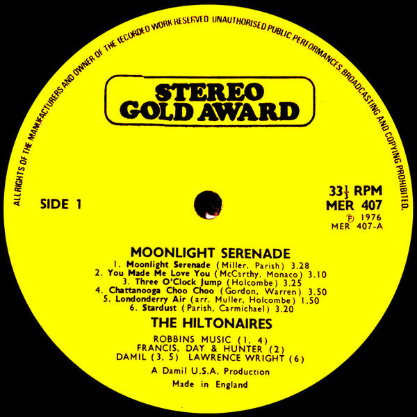 The Hiltonaires : Moonlight Serenade (LP, Album)