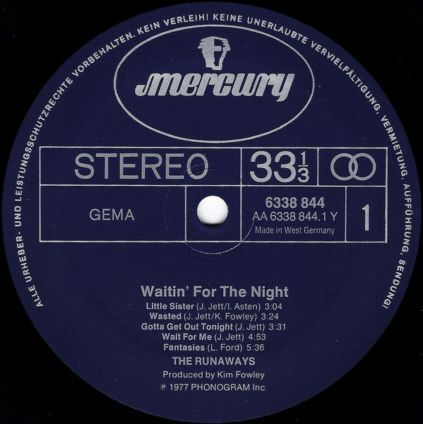 The Runaways : Waitin' For The Night (LP, Album)