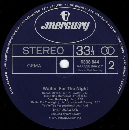 The Runaways : Waitin' For The Night (LP, Album)