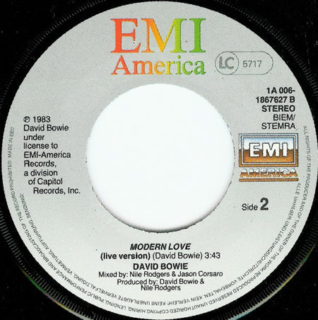 David Bowie : Modern Love (7", Single)