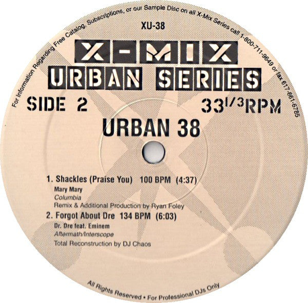 Various : X-Mix Urban Series 38 (12", Comp, Promo)