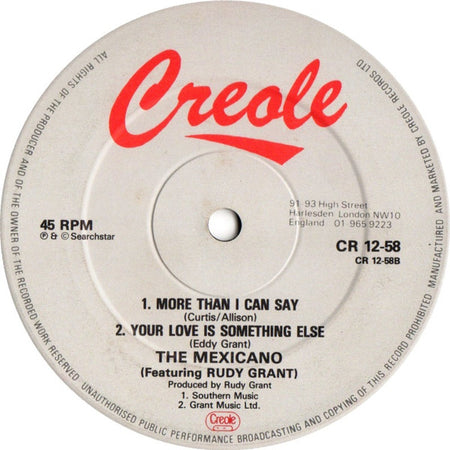 The Mexicano Featuring Rudy Grant : Move Up Starsky (12")