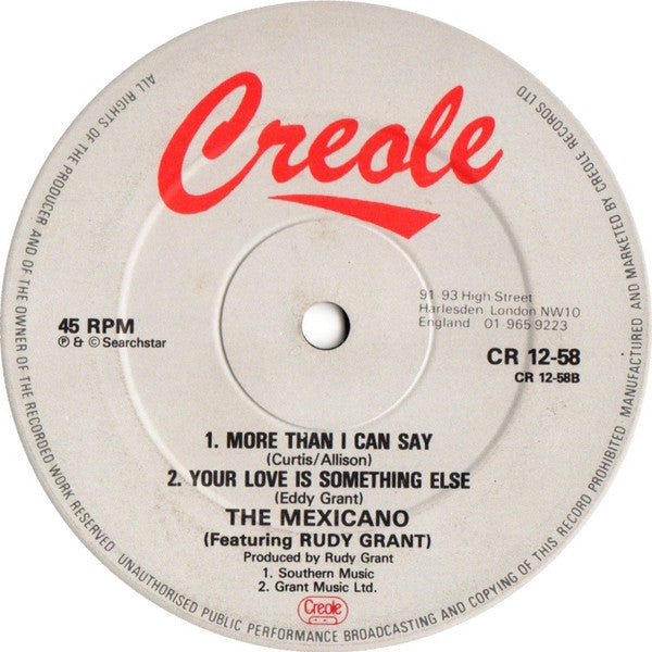 The Mexicano Featuring Rudy Grant : Move Up Starsky (12")