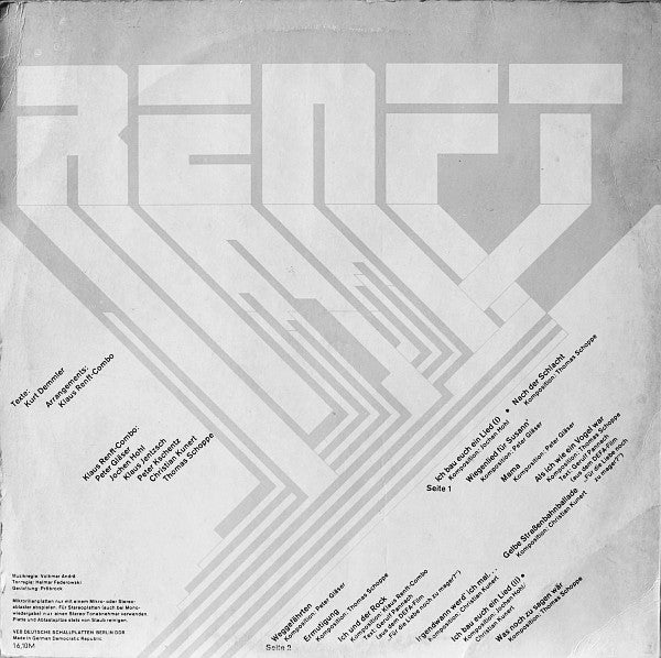 Klaus Renft Combo : Renft (LP, Album)