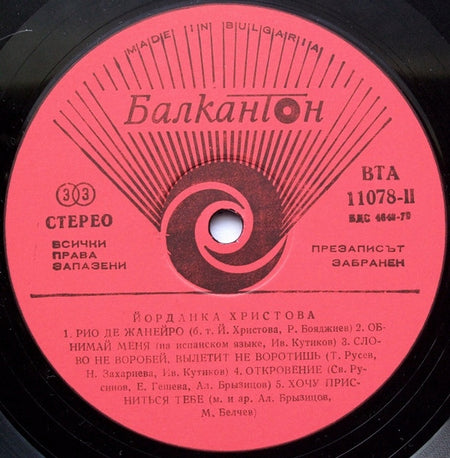 Йорданка Христова = Йорданка Христова : Откровение (LP)