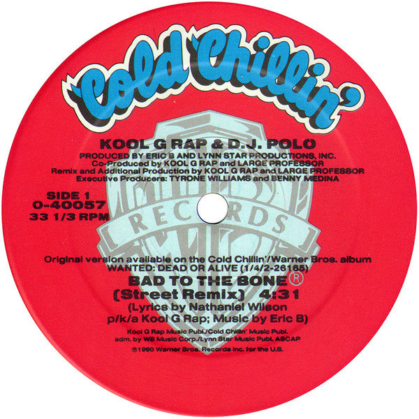 Kool G Rap & D.J. Polo : Bad To The Bone (12", Maxi)
