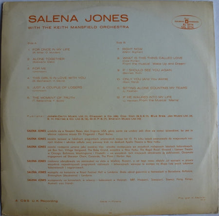 Salena Jones With The Keith Mansfield Orchestra : Salena Jones (LP, Album, Blu)