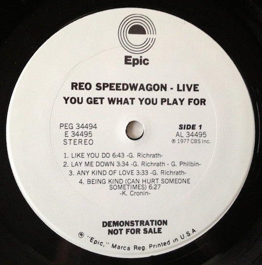 REO Speedwagon : You Get What You Play For (2xLP, Album, Promo, Gat)