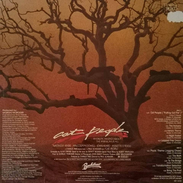 Giorgio Moroder : Cat People (Original Soundtrack) (LP, Album)