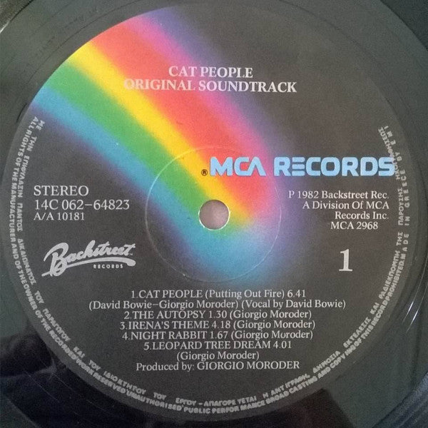 Giorgio Moroder : Cat People (Original Soundtrack) (LP, Album)