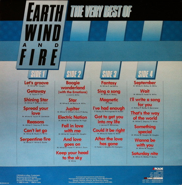 Earth Wind And Fire* : The Very Best Of Earth Wind And Fire (2xLP, Comp)
