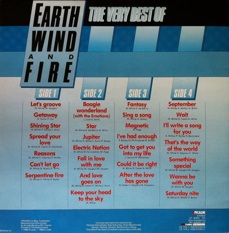 Earth Wind And Fire* : The Very Best Of Earth Wind And Fire (2xLP, Comp)
