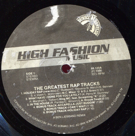 Various : The Greatest Rap Tracks (LP, Mixed)