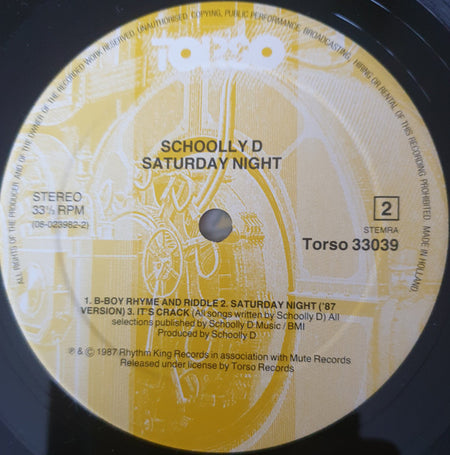 Schoolly D : Saturday Night! - The Album (LP, Album)