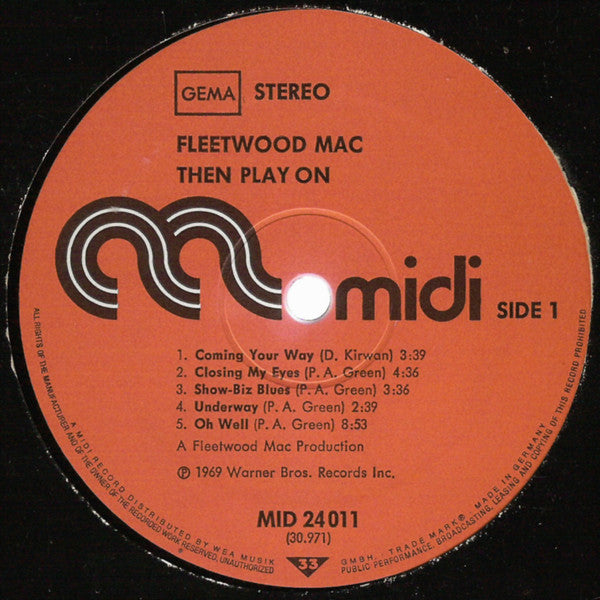 Fleetwood Mac : Then Play On (LP, Album, RE)