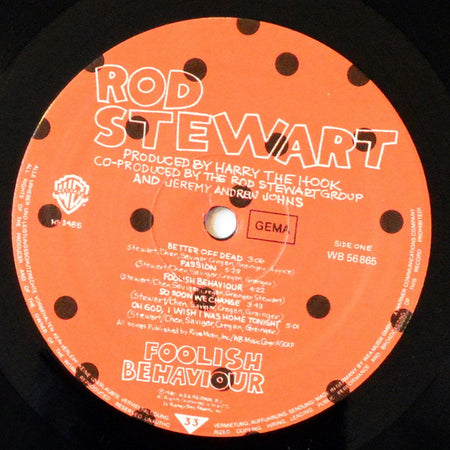 Rod Stewart : Foolish Behaviour (LP, Album)
