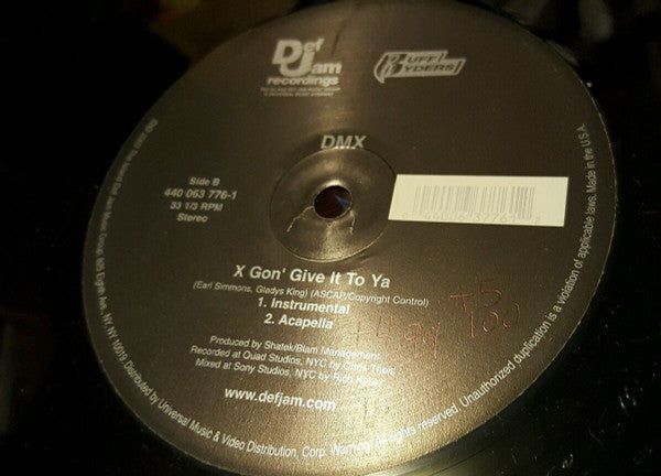 DMX : X Gon' Give It To Ya (12", Single)