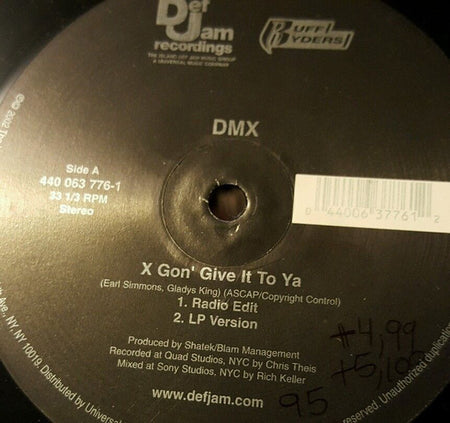 DMX : X Gon' Give It To Ya (12", Single)