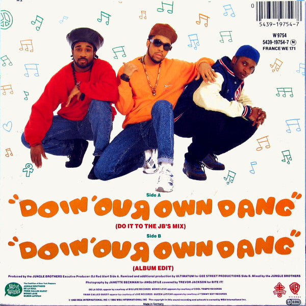 Jungle Brothers Featuring De La Soul, Monie Love, A Tribe Called Quest And Queen Latifah : Doin' Our Own Dang (7", Single)