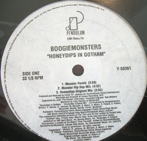 Boogiemonsters : Honeydips In Gotham (12")
