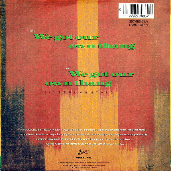 Heavy D. & The Boyz : We Got Our Own Thang (7", Single)