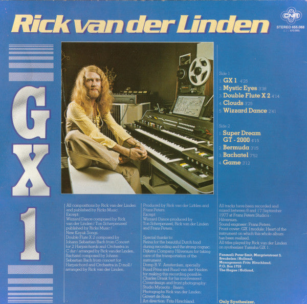Rick van der Linden : GX 1 (LP, Album)