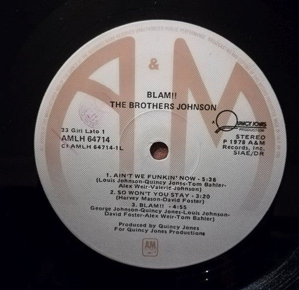 Brothers Johnson : Blam!! (LP, Album, Gat)
