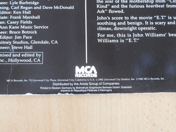 John Williams (4) : E.T. The Extra-Terrestrial (Music From The Original Motion Picture Soundtrack) (LP, Album)