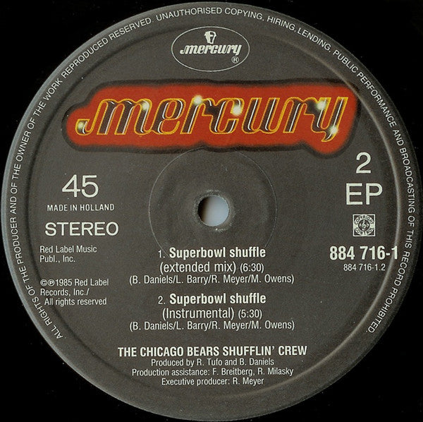 The Chicago Bears Shufflin' Crew : Super Bowl Shuffle (12")