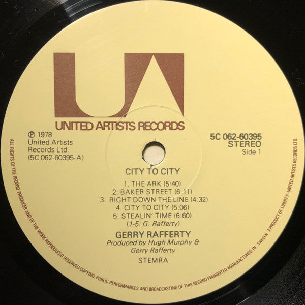 Gerry Rafferty : City To City (LP, Album)